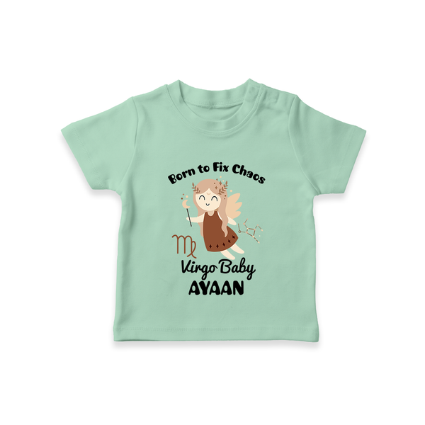 Born To Fix Chaos Virgo Baby T-Shirt | Personalized Virgo T-Shirt for Your Little Perfectionist - MINT GREEN - 0-5 Months Old (Chest 17")