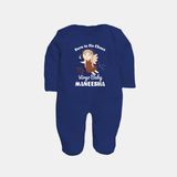 Born To Fix Chaos Virgo Baby Sleepsuit / Full Sleeve Bodysuit | Personalized Virgo Sleepsuit / Full Sleeve Bodysuit for Your Little Perfectionist - NAVY BLUE - New Born (Chest 7.5")