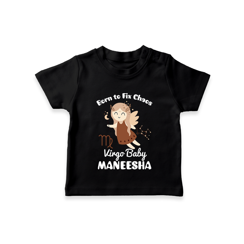 Born To Fix Chaos Virgo Baby T-Shirt | Personalized Virgo T-Shirt for Your Little Perfectionist - BLACK - 0-5 Months Old (Chest 17")