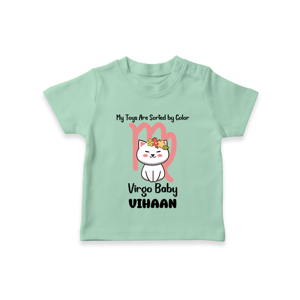 My Toys Are Sorted By Color Virgo Baby T-Shirt | Custom Virgo T-Shirt for Your Organized Baby - MINT GREEN - 0-5 Months Old (Chest 17")