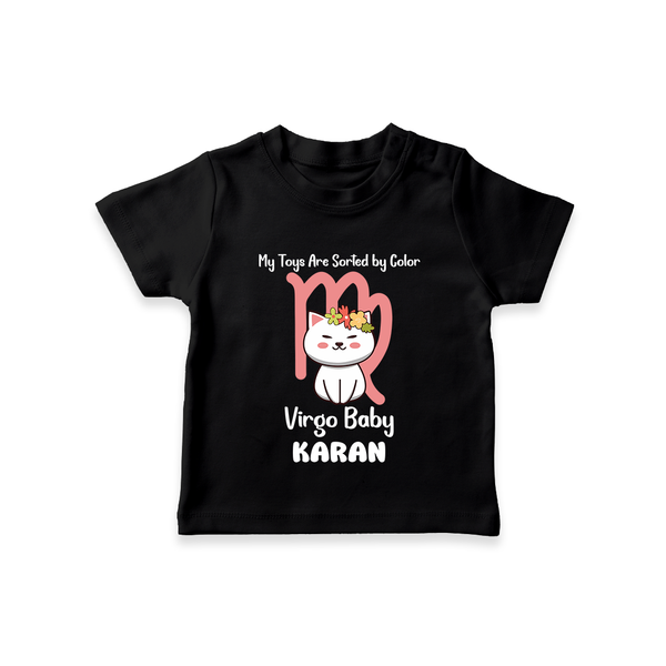My Toys Are Sorted By Color Virgo Baby T-Shirt | Custom Virgo T-Shirt for Your Organized Baby - BLACK - 0-5 Months Old (Chest 17")