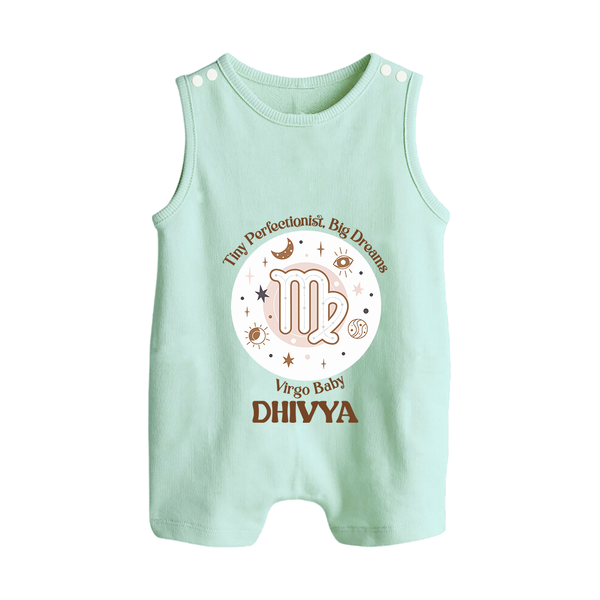 Tiny Perfectionist, Big Dreams Virgo Baby Romper Suit / Sleeveless Romper | Personalized Virgo Romper Suit / Sleeveless Romper for Your Little Dreamer - MINT GREEN - 0 - 5 Months Old (Chest 18")