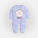 Tiny Perfectionist, Big Dreams Virgo Baby Sleepsuit / Full Sleeve Bodysuit | Personalized Virgo Sleepsuit / Full Sleeve Bodysuit for Your Little Dreamer - BABY BLUE - New Born (Chest 7.5")