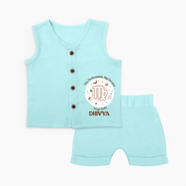 Tiny Perfectionist, Big Dreams Virgo Baby Jabla Set | Personalized Virgo Jabla Set for Your Little Dreamer - BABY BLUE - 0 - 3 Months Old (Chest 9.8")