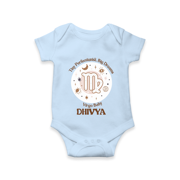 Tiny Perfectionist, Big Dreams Virgo Baby Romper / Onesie | Personalized Virgo Romper / Onesie for Your Little Dreamer - BABY BLUE - New Born (Chest 14")