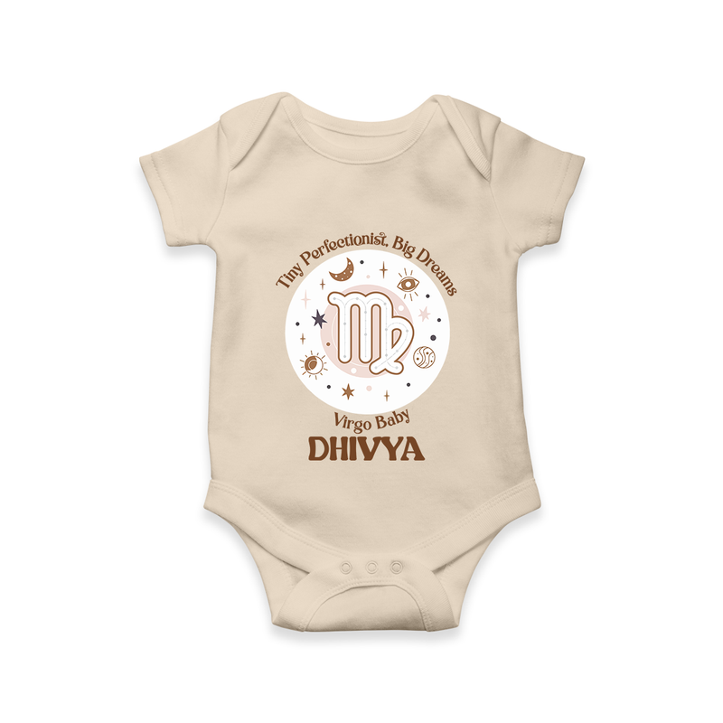 Tiny Perfectionist, Big Dreams Virgo Baby Romper / Onesie | Personalized Virgo Romper / Onesie for Your Little Dreamer - IVORY - New Born (Chest 14")