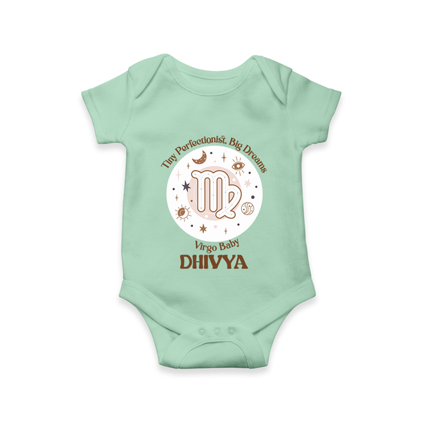 Tiny Perfectionist, Big Dreams Virgo Baby Romper / Onesie | Personalized Virgo Romper / Onesie for Your Little Dreamer - MINT GREEN - New Born (Chest 14")