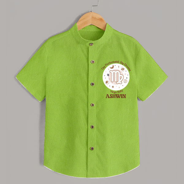 Tiny Perfectionist, Big Dreams Virgo Baby Shirt | Personalized Virgo Shirt for Your Little Dreamer - LIME GREEN - 0 - 6 Months Old (Chest 23")