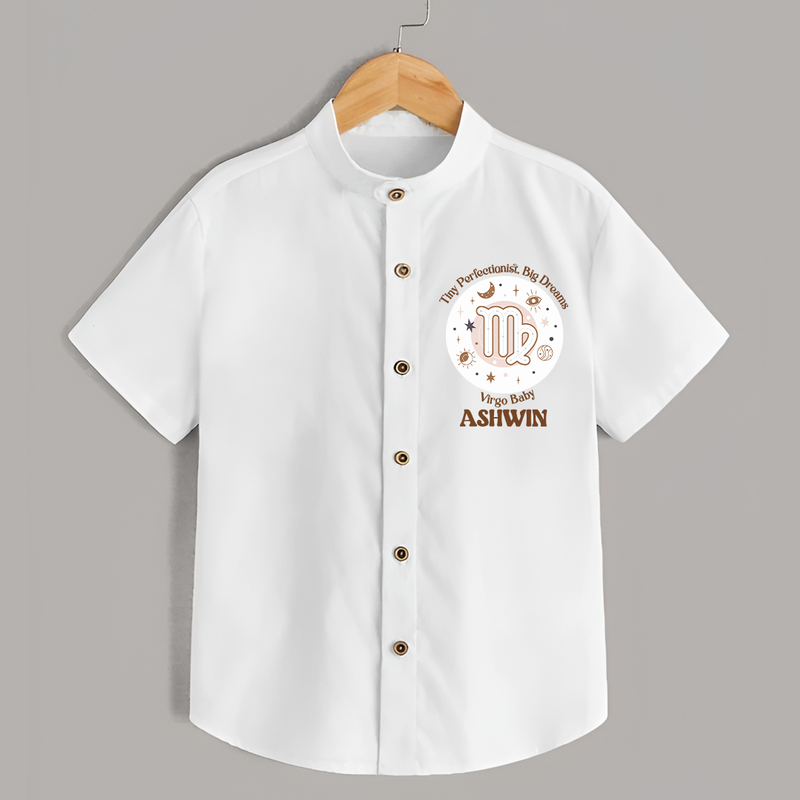 Tiny Perfectionist, Big Dreams Virgo Baby Shirt | Personalized Virgo Shirt for Your Little Dreamer - WHITE - 0 - 6 Months Old (Chest 23")