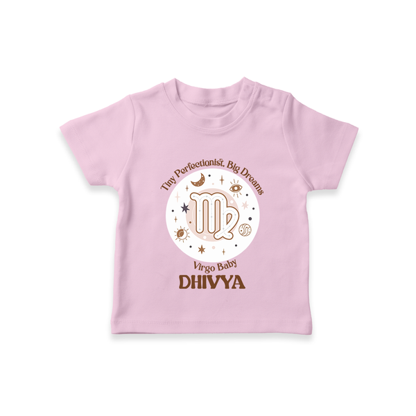 Tiny Perfectionist, Big Dreams Virgo Baby T-Shirt | Personalized Virgo T-Shirt for Your Little Dreamer - BABY PINK - 0-5 Months Old (Chest 17")