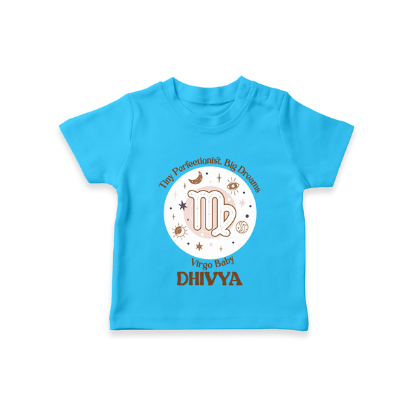 Tiny Perfectionist, Big Dreams Virgo Baby T-Shirt | Personalized Virgo T-Shirt for Your Little Dreamer - SKY BLUE - 0-5 Months Old (Chest 17")