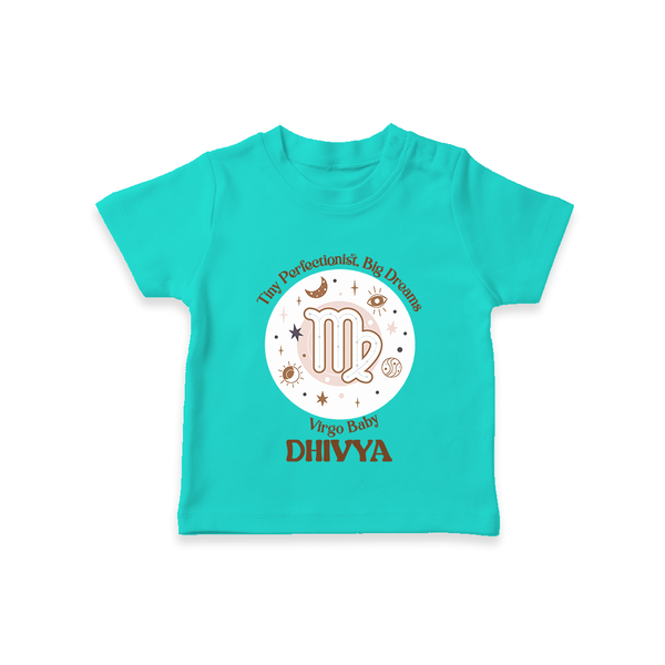 Tiny Perfectionist, Big Dreams Virgo Baby T-Shirt | Personalized Virgo T-Shirt for Your Little Dreamer - TEAL - 0-5 Months Old (Chest 17")