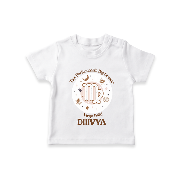 Tiny Perfectionist, Big Dreams Virgo Baby T-Shirt | Personalized Virgo T-Shirt for Your Little Dreamer - WHITE - 0-5 Months Old (Chest 17")