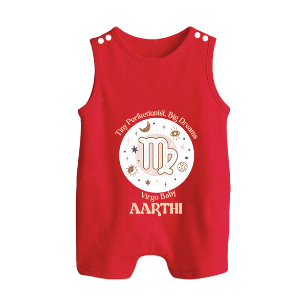 Tiny Perfectionist, Big Dreams Virgo Baby Romper Suit / Sleeveless Romper | Personalized Virgo Romper Suit / Sleeveless Romper for Your Little Dreamer - RED - 0 - 5 Months Old (Chest 18")