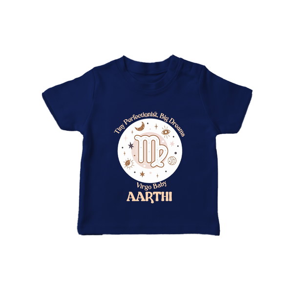 Tiny Perfectionist, Big Dreams Virgo Baby T-Shirt | Personalized Virgo T-Shirt for Your Little Dreamer - NAVY BLUE - 0-5 Months Old (Chest 17")