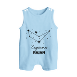 Capricorn sign Constellation Button Romper - BABY BLUE - New Born (Chest 18")