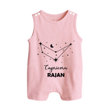 Capricorn sign Constellation Button Romper - BABY PINK - New Born (Chest 18")