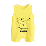 Capricorn sign Constellation Button Romper - PASTEL YELLOW - New Born (Chest 18")