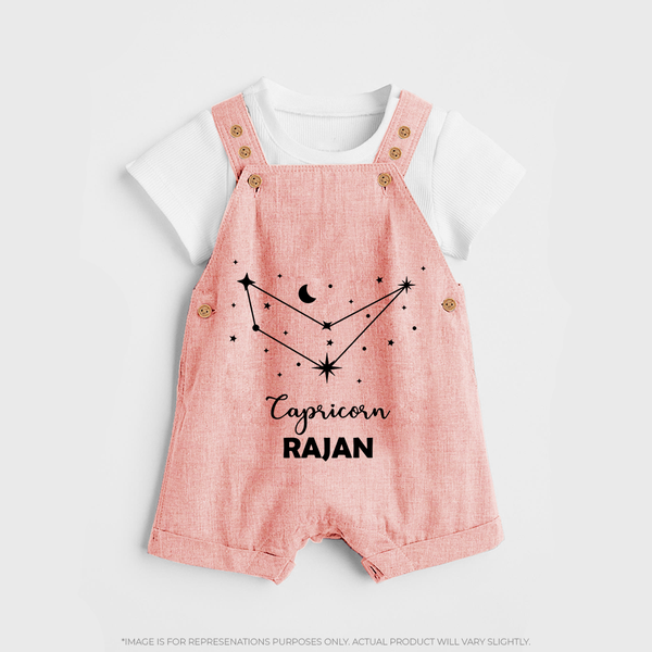 Capricorn sign Constellation Dungaree - PEACH - 0 - 5 Months Old (Chest 18")