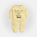 Capricorn sign ConstellationFullbody Suit - PASTEL YELLOW - New Born (Chest 7.5")