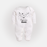 Capricorn sign ConstellationFullbody Suit - WHITE - New Born (Chest 7.5")