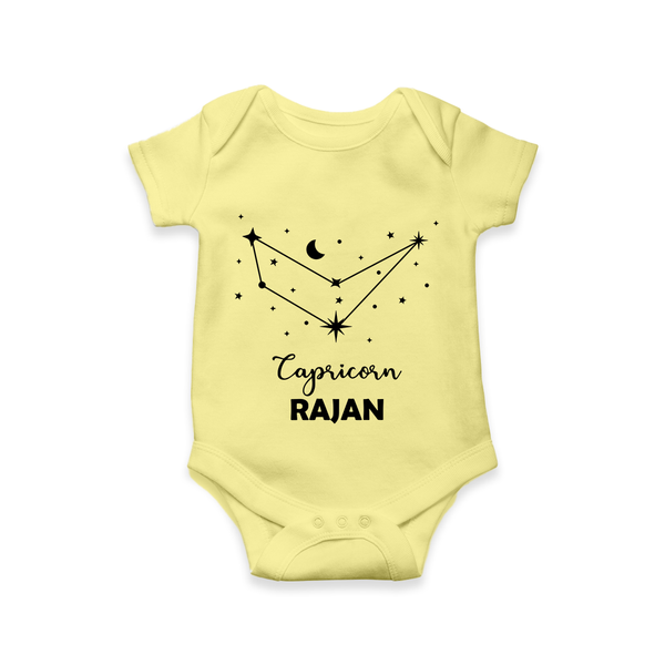 Capricorn Zodiac Constellation Romper - PASTEL YELLOW - New Born (Chest 14")