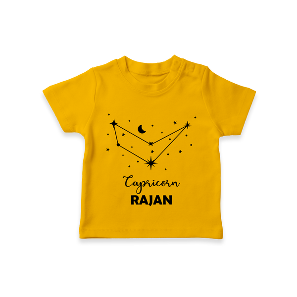 Capricorn sign Constellation T shirt  - CHROME YELLOW - 0-5 Months Old (Chest 17")