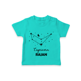 Aries Ram Zodiac Symbol Printed T shirt  - TEAL - 0-5 Months Old (Chest 17")