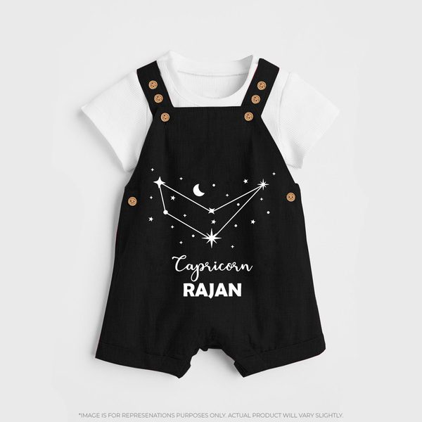 Capricorn sign Constellation Dungaree - BLACK - 0 - 5 Months Old (Chest 18")