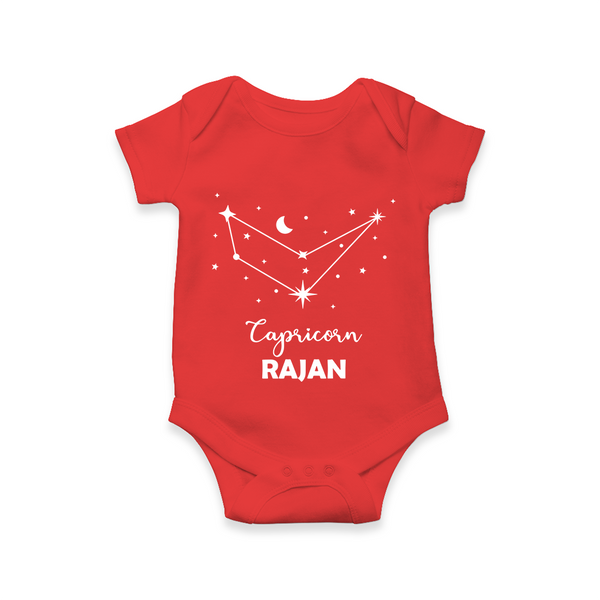 Capricorn sign Constellation Romper - RED - New Born (Chest 14")