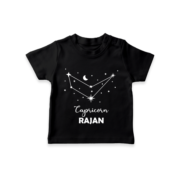 Capricorn sign Constellation T shirt  - BLACK - 0-5 Months Old (Chest 17")