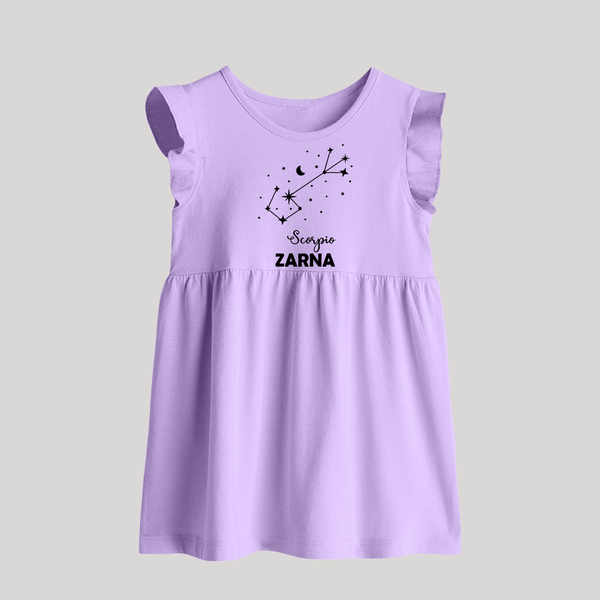 Scorpio Star Sign Constellation Baby Frock - LILAC - 0 - 3 Months Old (Chest 17")