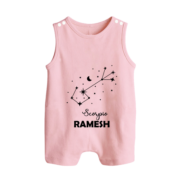 Scorpio Star Sign Constellation Button Romper - BABY PINK - New Born (Chest 18")