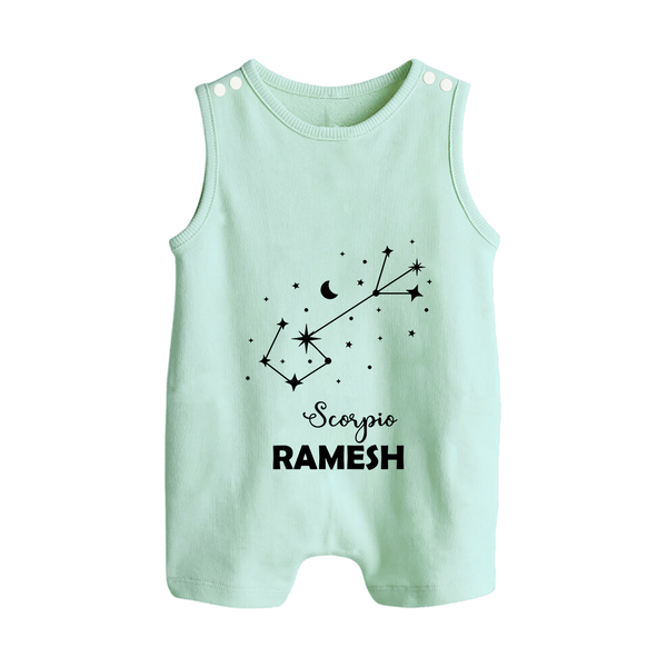 Scorpio Star Sign Constellation Button Romper - MINT GREEN - New Born (Chest 18")