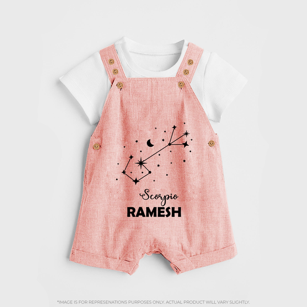 Scorpio Star Sign Constellation Dungaree - PEACH - 0 - 5 Months Old (Chest 18")