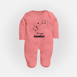 Scorpio Star Sign ConstellationFullbody Suit - PEACH - New Born (Chest 7.5")