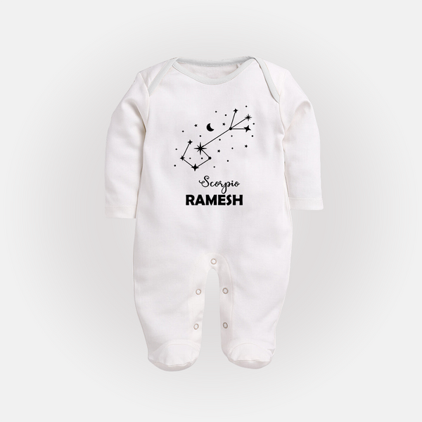 Scorpio Star Sign ConstellationFullbody Suit - WHITE - New Born (Chest 7.5")