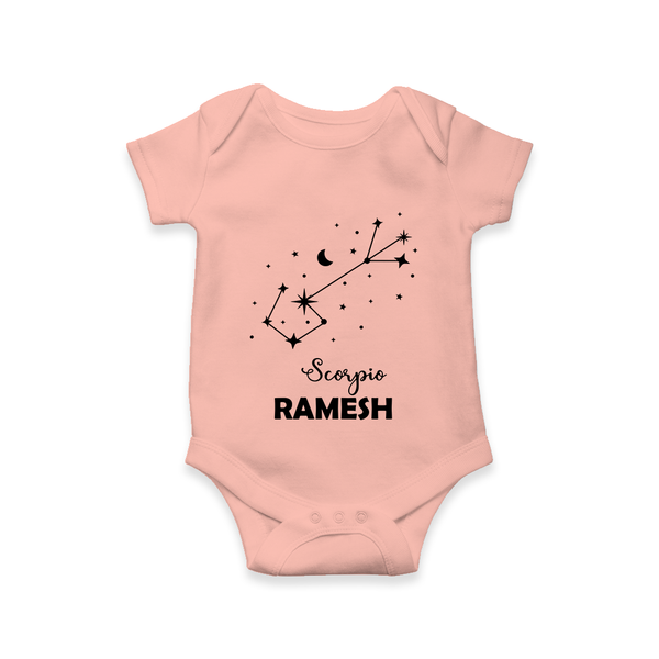Scorpio Star Sign Constellation Romper - PEACH - New Born (Chest 14")
