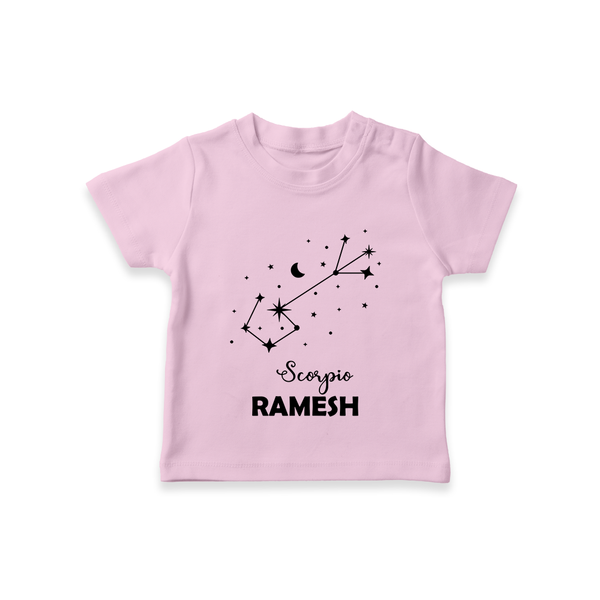 Scorpio Star Sign Constellation T shirt  - BABY PINK - 0-5 Months Old (Chest 17")