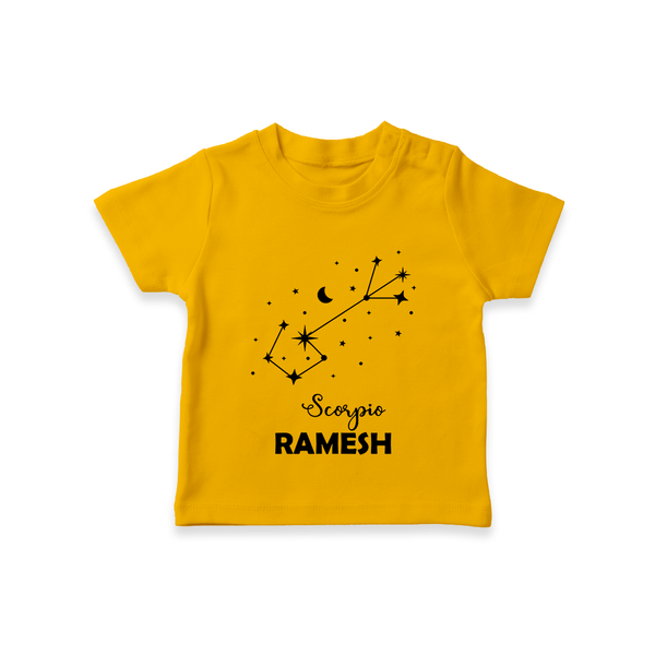 Scorpio Star Sign Constellation T shirt  - CHROME YELLOW - 0-5 Months Old (Chest 17")