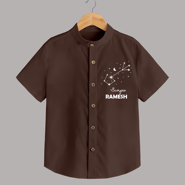 Scorpio Star Sign Constellation shirt - CHOCOLATE BROWN - 0 - 6 Months Old (Chest 23")