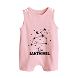 Leo Zodiac Constellation Button Romper - BABY PINK - New Born (Chest 18")
