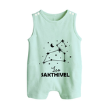 Leo Zodiac Constellation Button Romper - MINT GREEN - New Born (Chest 18")