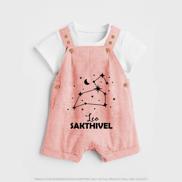 Leo Zodiac Constellation Dungaree - PEACH - 0 - 5 Months Old (Chest 18")