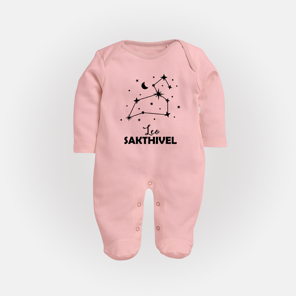 Leo Zodiac ConstellationFullbody Suit - BABY PINK - New Born (Chest 7.5")