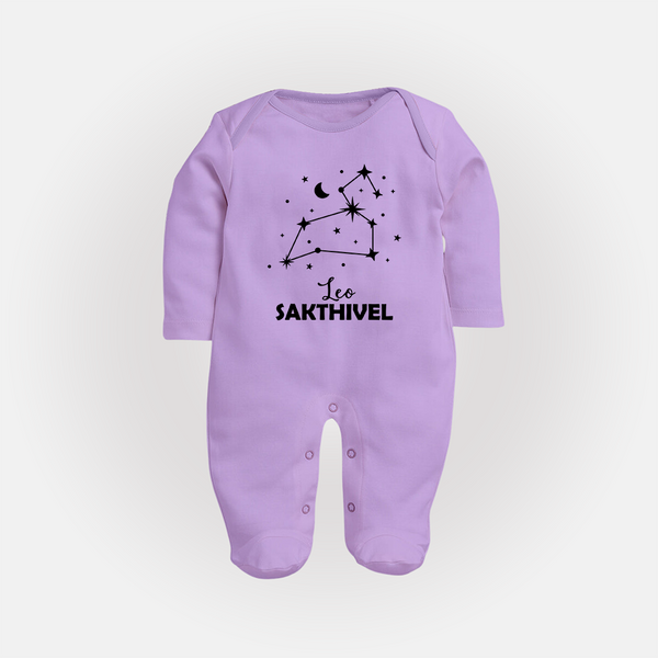Leo Zodiac ConstellationFullbody Suit - LILAC - New Born (Chest 7.5")