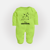 Leo Zodiac ConstellationFullbody Suit - LIME GREEN - New Born (Chest 7.5")