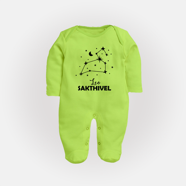 Leo Zodiac ConstellationFullbody Suit - LIME GREEN - New Born (Chest 7.5")
