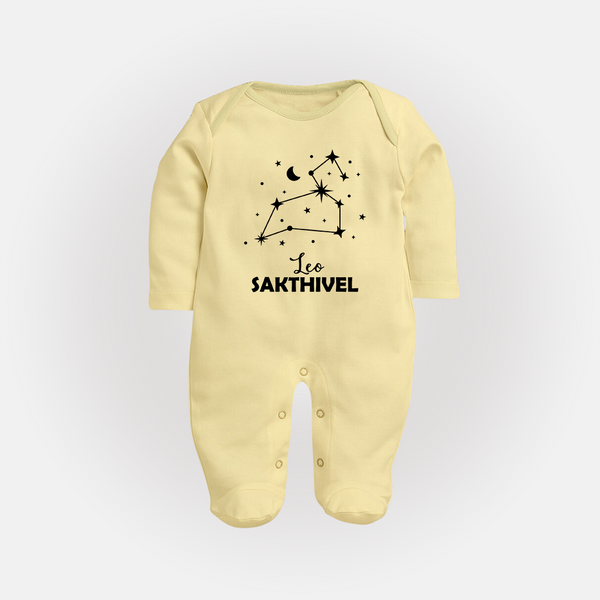Leo Zodiac ConstellationFullbody Suit - PASTEL YELLOW - New Born (Chest 7.5")