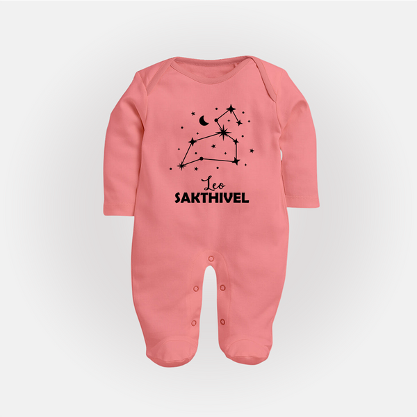 Leo Zodiac ConstellationFullbody Suit - PEACH - New Born (Chest 7.5")